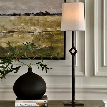 Lamp - Table & Buffet Cordless Puncture Black Iron 9W/36H