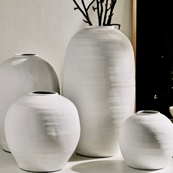 Vase - Konos White Ceramic XL 16x28in