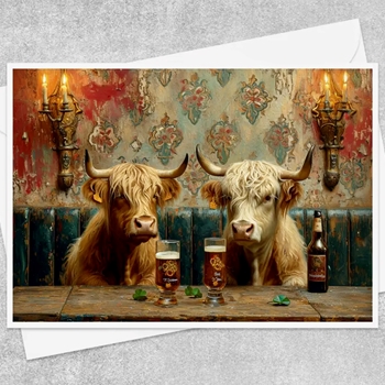 Greeting Card - Highland Cow Beers