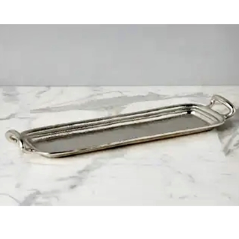 Tray - Silver Hotel with Handles 26x8x2.5H