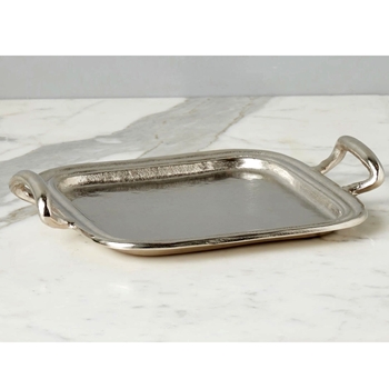 Tray - Silver Hotel with Handles 16x13x2H