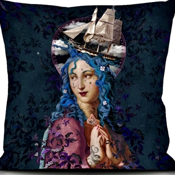 Voglio Bene France - Velvet Cushion - Holy Storm 20SQ - Luscious Synthetic Down Insert