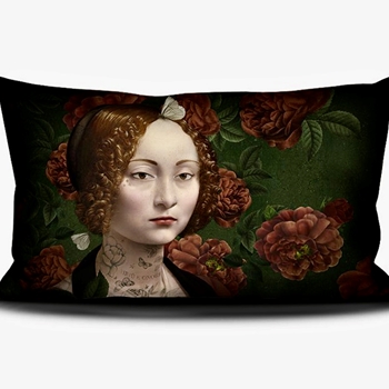 Voglio Bene France - Velvet Cushion Generva  26X16in - Synthetic Down Insert