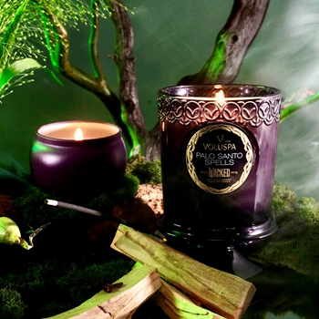 Voluspa - Wicked - For Good Palo Santo Spells Candle in Dark Purple Glass Goblet 8.5oz  60HR