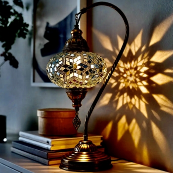 Lamp - Mozaist Swan 10x7x18in Bronze