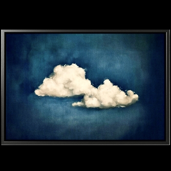 46W/30H Framed Giclee - Indigo Cloud Black Frame