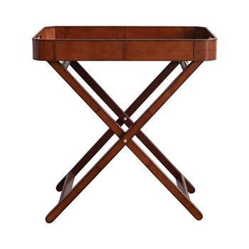 Accent Table - Leather Folding Tray 30x18x31H