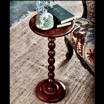 Accent Table - Spindle Mango Wood 11x25iin Mahogany Finish