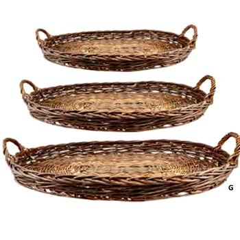 Basket Tray Natural Wicker  XL  35x24, 30x21, 28x19in