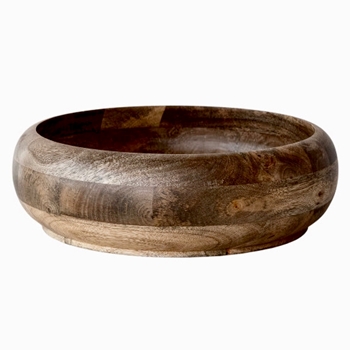 Bowl - Turned solid Mango Wood Serving - 14in Wide / 4in High