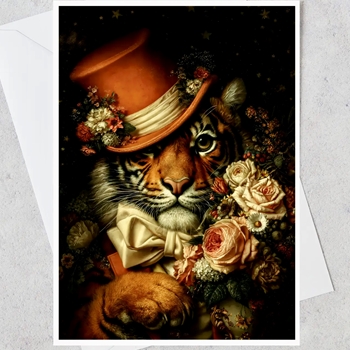 Greeting Card - Flower Tiger