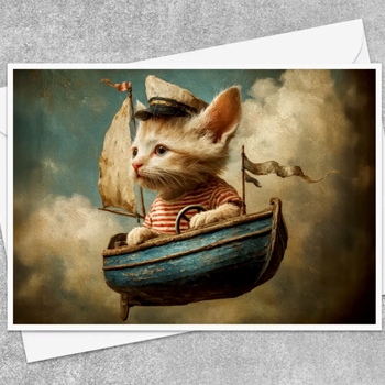 Greeting Card - Captain Kitten