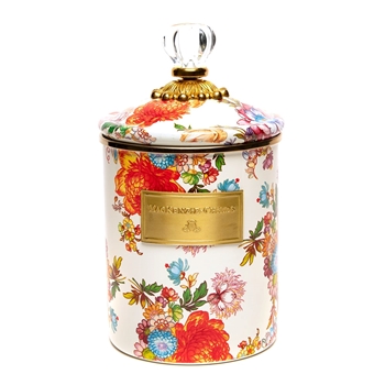 White Flower Market Canister - Medium 48OZ 5W/8.5H