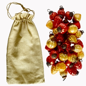 Kugel - 1in Gold & Persimmon Bag of 36