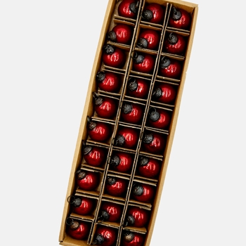 Ornaments -  Red - 1in Balls Glass - Box of 30