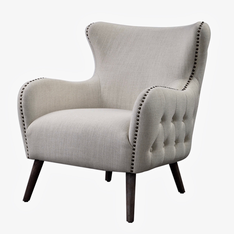 Ivory wingback chair hotsell