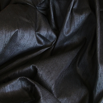 Dupioni Silk - Black Phantom - 54in, 100% Hand Loomed Silk - India - Dry Clean Only, Do not expose to sunlight.