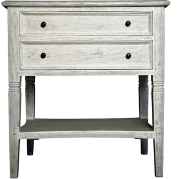 Accent Table - Oxford White Wash Mahogany 2 Drawer 28W/20D/30H