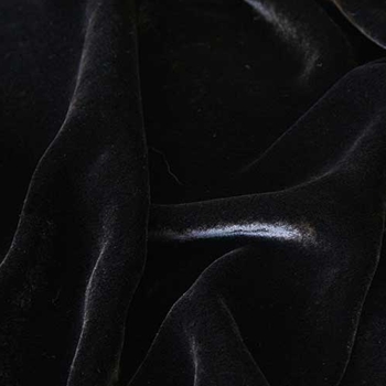 Silk Velvet - Blackest Black - 54IN, 18% Silk, 82% Rayon, Delicate Wash
