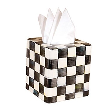 Tissue Box - Courtly Check Enamel