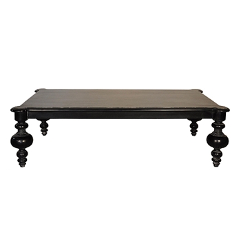 Coffee Table - Graff 64W/38D/18H Hand Rubbed Black Mahogany