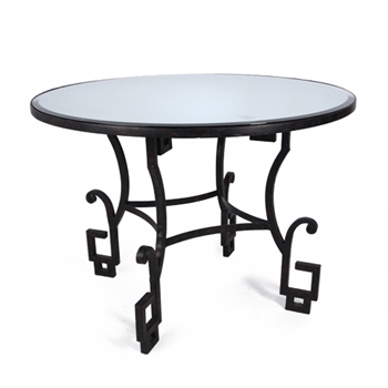 Bistro Table - Pompeii 42W/30H Black Forged Iron Antiqued Mirror Top - Bliss Studio