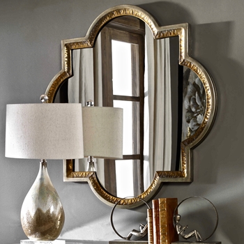 40W/40H Mirror - Lourosa Quatrefoil Gold