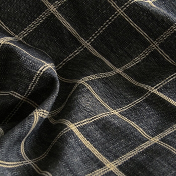 Plaid - Hero Charcoal - 56W,  5X5in Repeat, 63% Cotton, 25% Rayon, 11% Linen - Dry Clean Only