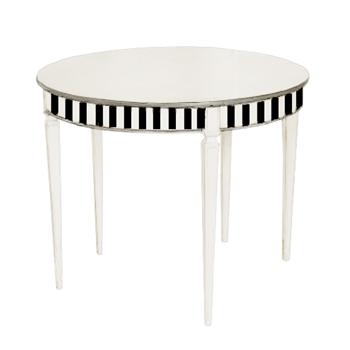 Dining Table - Luberon - Black/Ivory/Silver Rub 42RND/30H