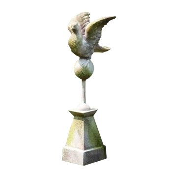 Dove Finial 11W/24H White Moss