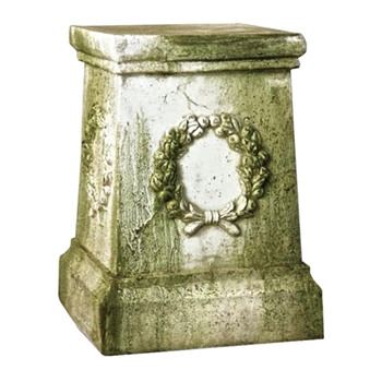 Pedestal - Wreath 14W/18H Top Platform 11X11 - Fiberstone White Moss