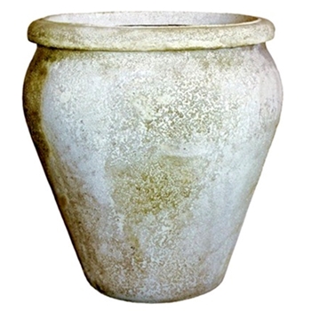 Planter - Riviera Large 24W/24H White Moss Fibre Stone