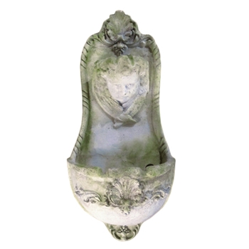 Angel Fountain 13W/7D/27H White Moss