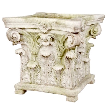 Planter - Corinthian 17W/17H White Moss