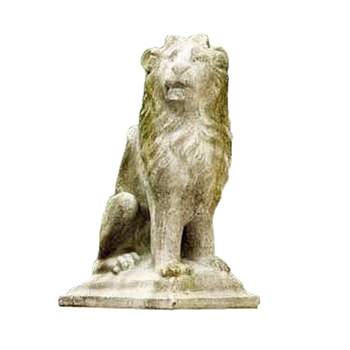 Statuary Lion Right 14W/24H White Moss