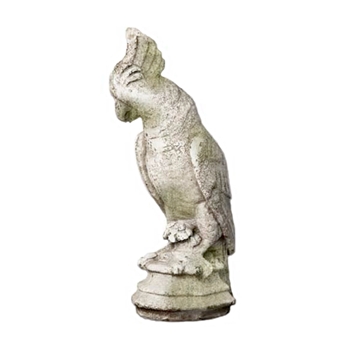 Finial Parrot 9W/21H White Moss