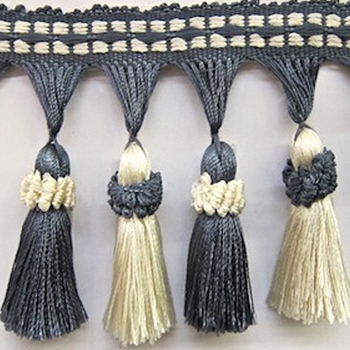 Tassel Fringe Malibu Ocean Graphite 3in