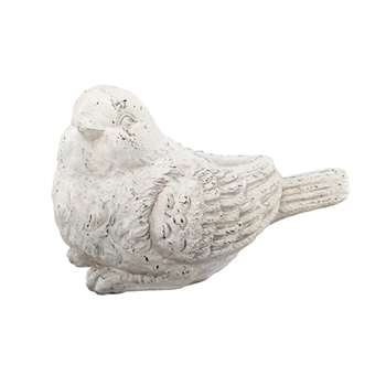 Bird Sparrow Resin White Wash 18in