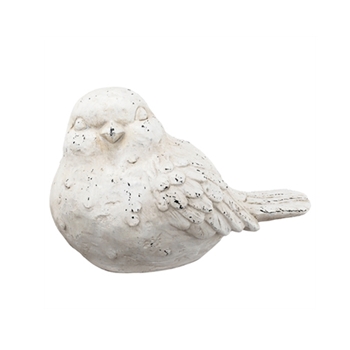 Bird Sparrow Resin White Wash 15in