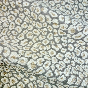 Chenille - Spots Oyster Jacquard, 54in, Soft hand unbacked, 26% Polyester, 52% Rayon, 22% Cotton, 56in, 6.3V x 3.5H Repeat, 15K DR. Dry Clean Only