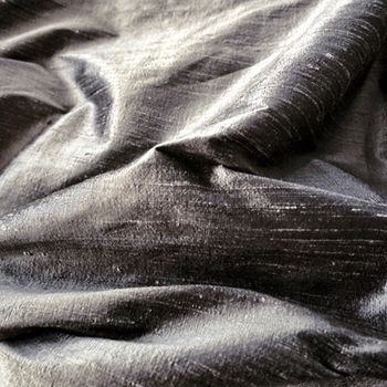 Dupioni Silk - Graphite Shadow - 54in, 100% Hand Loomed Silk - India - Dry Clean Only, Do not expose to sunlight.