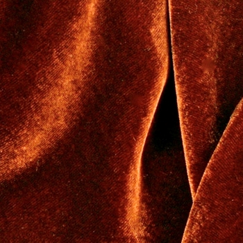 Silk Velvet - Rust Dark Burnt Orange - 45IN, 18% Silk, 82% Rayon, Delicate Wash
