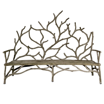 Bench - Elwynn Faux Bois Concrete Garden Bench 86W/36D/65H