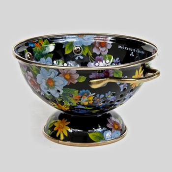 Flower Market Black Colander Small  6IN