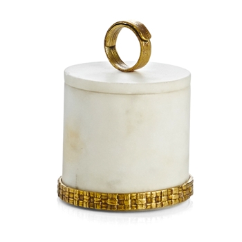 Aram Palm Gold & Marble Vanity Box 3W/3H