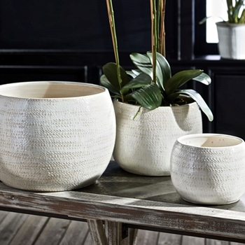 Planter - Kayla Pot White 3 Sizes Set of 3 14IN, 11IN, 8IN