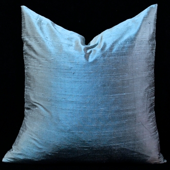 Silk Dupioni Wedgwood Cushion 18SQ