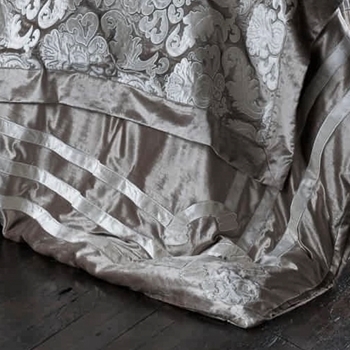 Lili Alessandra - Angie Velvet Ribbon Taupe Duvet Cover