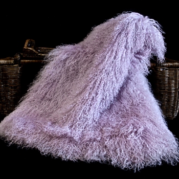 Tibet Mongolian Fur Powder Violet Throw 47W/23D