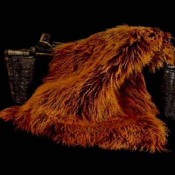 Tibet Mongolian Fur Rust Throw 47W/23D 